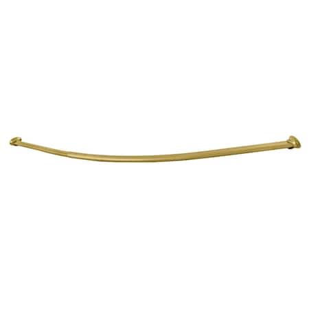 Kingston Brass 4760 Stainless Steel Adjustable Curved Shower Curtain Rod, Brushed Brass CC3177